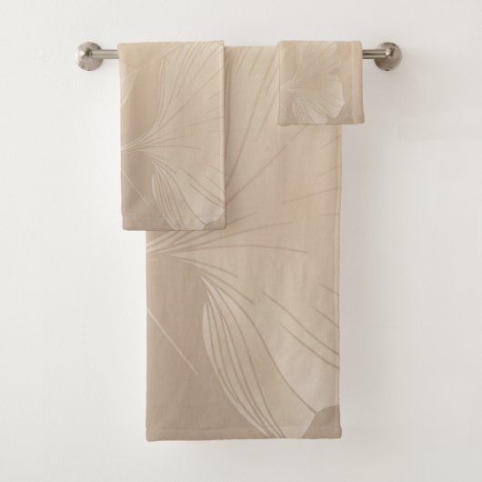 銀杏ビロバ植物抽象芸術グラフィックアート赤面 バスタオルセット (インサイチュ)