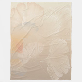 銀杏ビロバ植物抽象芸術グラフィックアート赤面 フリースブランケット