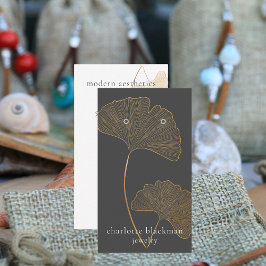 銀杏モダン葉QRコードイヤリングディスプレイ 名刺