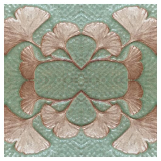 銀杏模様綿織物 ファブリック (クローズアップ)