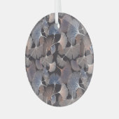 銀杏葉のエレガント柄。 ガラスオーナメント (正面左)