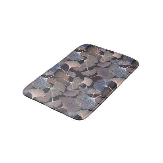 銀杏葉のエレガント柄。 バスマット (アングル)