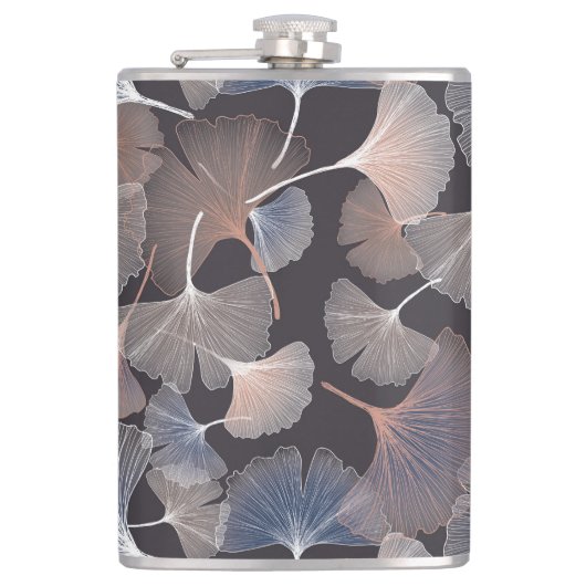 銀杏葉のエレガント柄。 フラスク (正面)