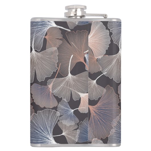 銀杏葉のエレガント柄。 フラスク (裏面)