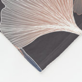 銀杏葉のエレガント柄。 フリースブランケット (角)