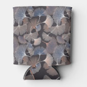 銀杏葉のエレガント柄。 缶クーラー (正面)