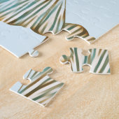 銀杏葉の水彩継ぎ目模様 ジグソーパズル (側面)