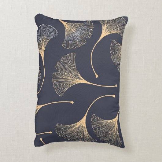 銀杏葉の継ぎ目なし花柄 アクセントクッション (裏面(縦))