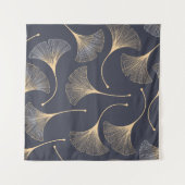 銀杏葉の継ぎ目なし花柄 タペストリー (正面(横))