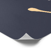 銀杏葉の継ぎ目なし花柄 ポスター (角)