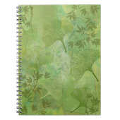 銀杏葉の葉の緑の背景 ノートブック (正面)