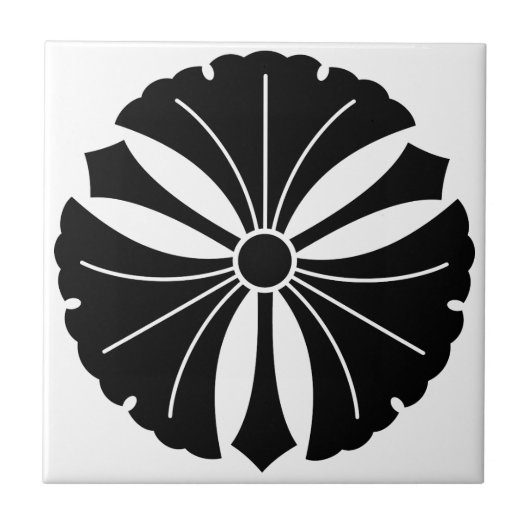 銀杏葉三本 タイル (正面)