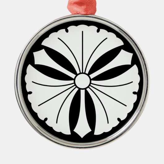 銀杏葉三本 メタルオーナメント (正面)