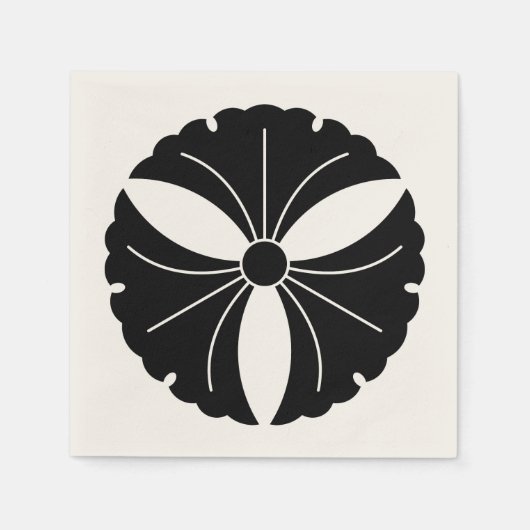 銀杏葉三 スタンダードカクテルナプキン (正面)