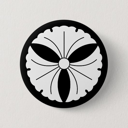 銀杏葉三 缶バッジ (正面)