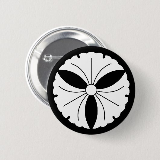 銀杏葉三 缶バッジ (正面&裏面)