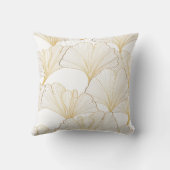 銀杏金ゴールド:豪華なリーフ配列 クッション (裏面)