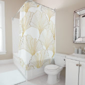 銀杏金ゴールド:豪華なリーフ配列 シャワーカーテン (インサイチュ)
