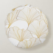 銀杏金ゴールド：豪華なリーフ配列 ラウンドクッション (裏面)