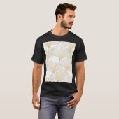 銀杏金ゴールド:豪華なリーフ配列 Tシャツ (正面フル)