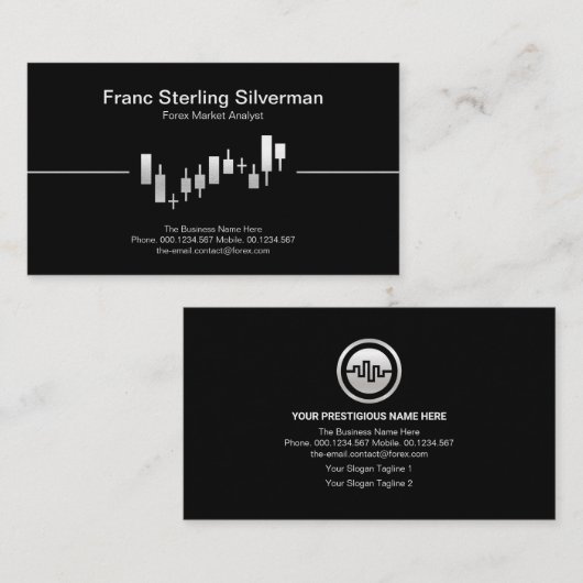 銀株フェイク取引グラフ財務顧問 名刺 (正面/裏面)