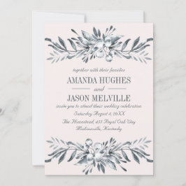 銀植物学 |フローラ結婚リースのピンク 招待状