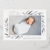 銀植物学 |ホイル誕生のお知らせ 箔招待状 (正面)