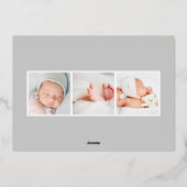 銀植物学 |ホイル誕生のお知らせ 箔招待状 (裏面)