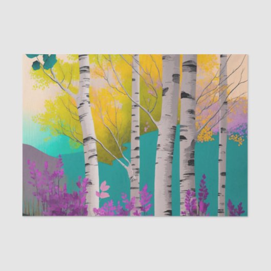 銀樺の木美しい木の切り離し紙 薄葉紙 (正面)