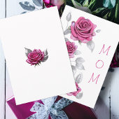 銀母の日でキラキラ輝くピンクのバラ カード