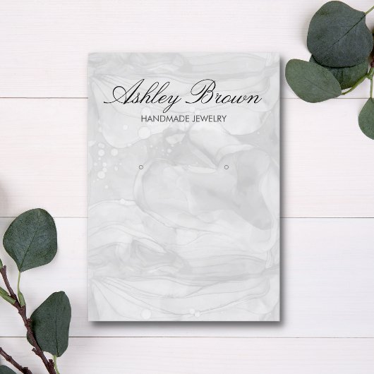 銀水彩手作りジュエリーイヤリングディスプレイ 名刺