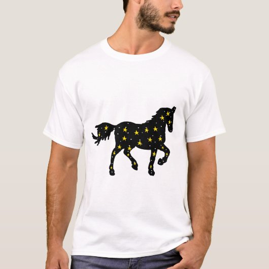 銀河いて座の馬Tシャツ - コズミック・ゾディアック Tシャツ (正面)