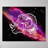 銀河おひつじ座 星座 壁掛けアート ポスター (正面)