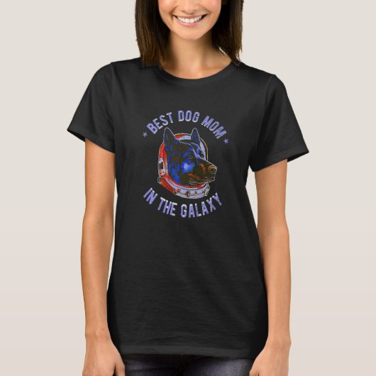 銀河で一番のジャーマンシェパードのママ ドイツ語 Tシャツ (正面)