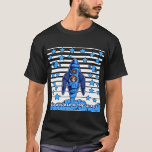 銀河で一番の犬の父さん スペースロケット 楽しいギフト Tシャツ