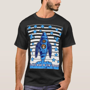 銀河で一番の犬の父さん スペースロケット 楽しいギフト Tシャツ