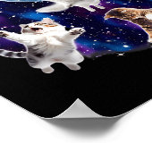 銀河で飛ぶ猫 レトロな90年代 宇宙猫 パロディ ポスター (角)