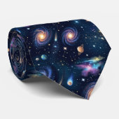 銀河と惑星のシームレスな宇宙パターン ネクタイ (ロール)