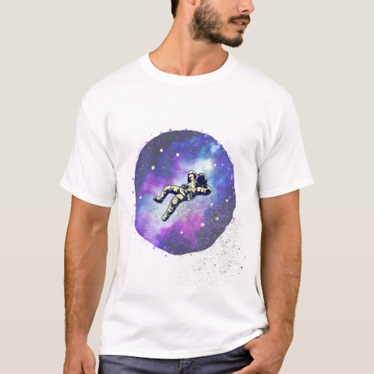 銀河に消えたTシャツ - 宇宙飛行士 宇宙Tシャツ Tシャツ (正面)