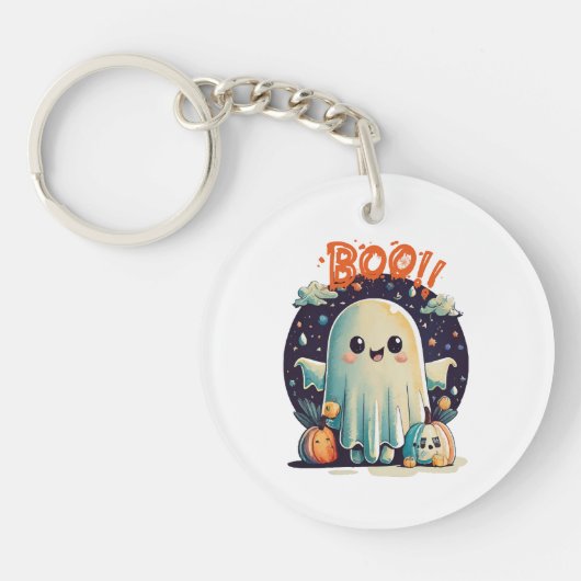 銀河のおばけのハロウィン コスチューム キーホルダー (正面)