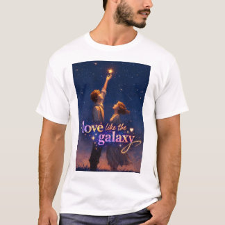 銀河のように愛して – ロマンティックな星空のカップル Tシャツ