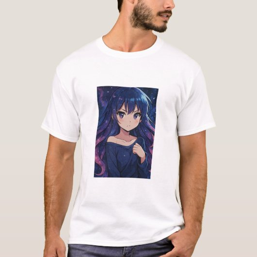 銀河のアニ夢 – 宇宙Tシャツデザイン Tシャツ (正面)
