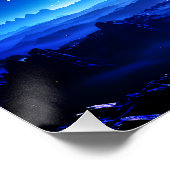 銀河のオアシス：青い星雲の星風景 ポスター (コーナー)