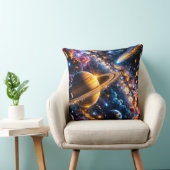 銀河のオデッセイ 宇宙の星雲と土星の景色 クッション (椅子)