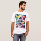 銀河のバランス – 宇宙飛行士と宇宙 Tシャツ (正面フル)