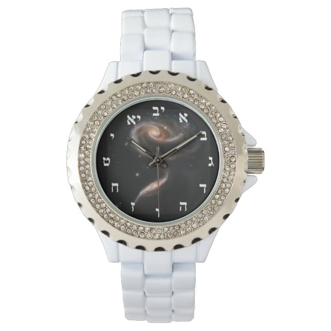 銀河のバラ – ヘブライ語の番号付け 腕時計 (正面)