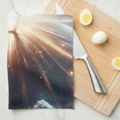 銀河のブレークダンス爆発深い宇宙 キッチンタオル (四つ折り)