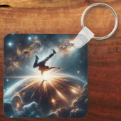 銀河のブレークダンス爆発深い宇宙 キーホルダー (裏面)