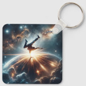 銀河のブレークダンス爆発深い宇宙 キーホルダー (裏面)