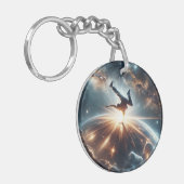 銀河のブレークダンス爆発深い宇宙 キーホルダー (正面左)